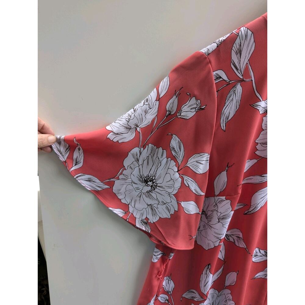 Womens Liz Clayborne Blouse, Size M, Melon color Floral 90s Y2K - Picture 3 of 10